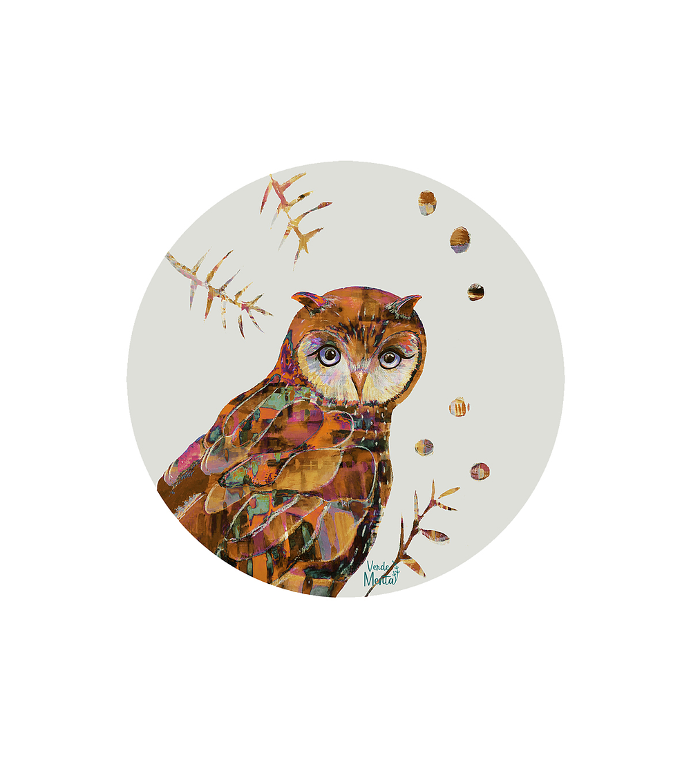 Set 6 Individuales Buho - Redondo 37 X 37 Cm