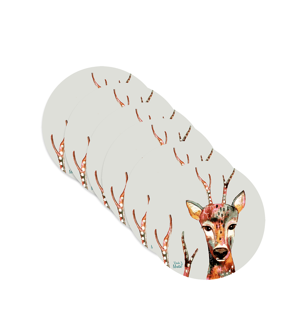 Set 6 Individuales Ciervo - Redondo 37 X 37 Cm
