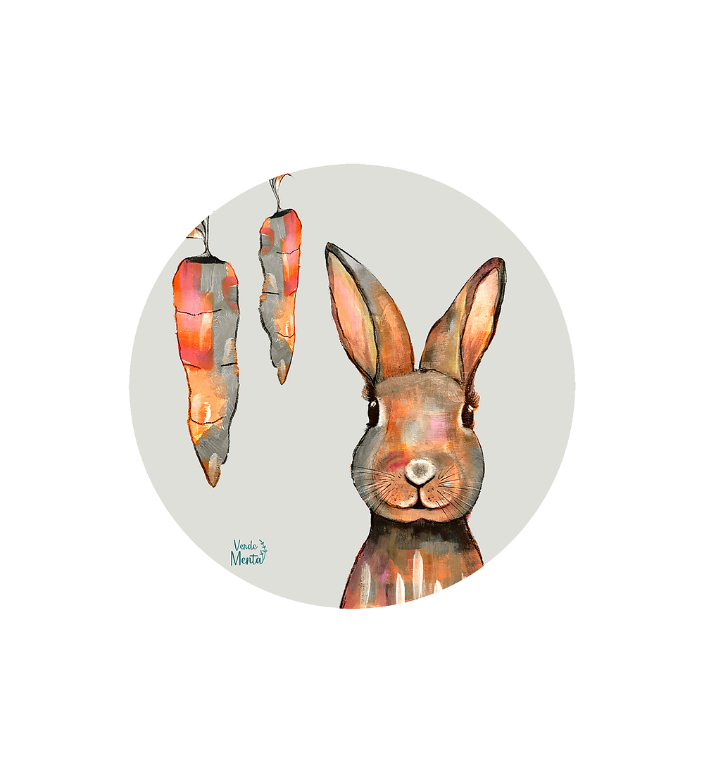 Set 6 Individuales Conejo - Redondo 37 X 37 Cm