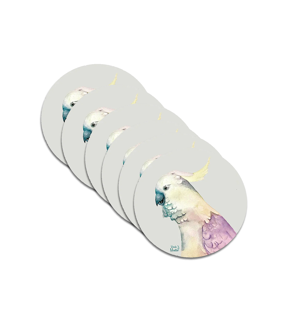 Set 6 individuales Cacatua redondo - 37 x 37 cm