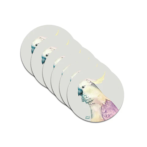 Set 6 individuales Cacatua redondo - 37 x 37 cm