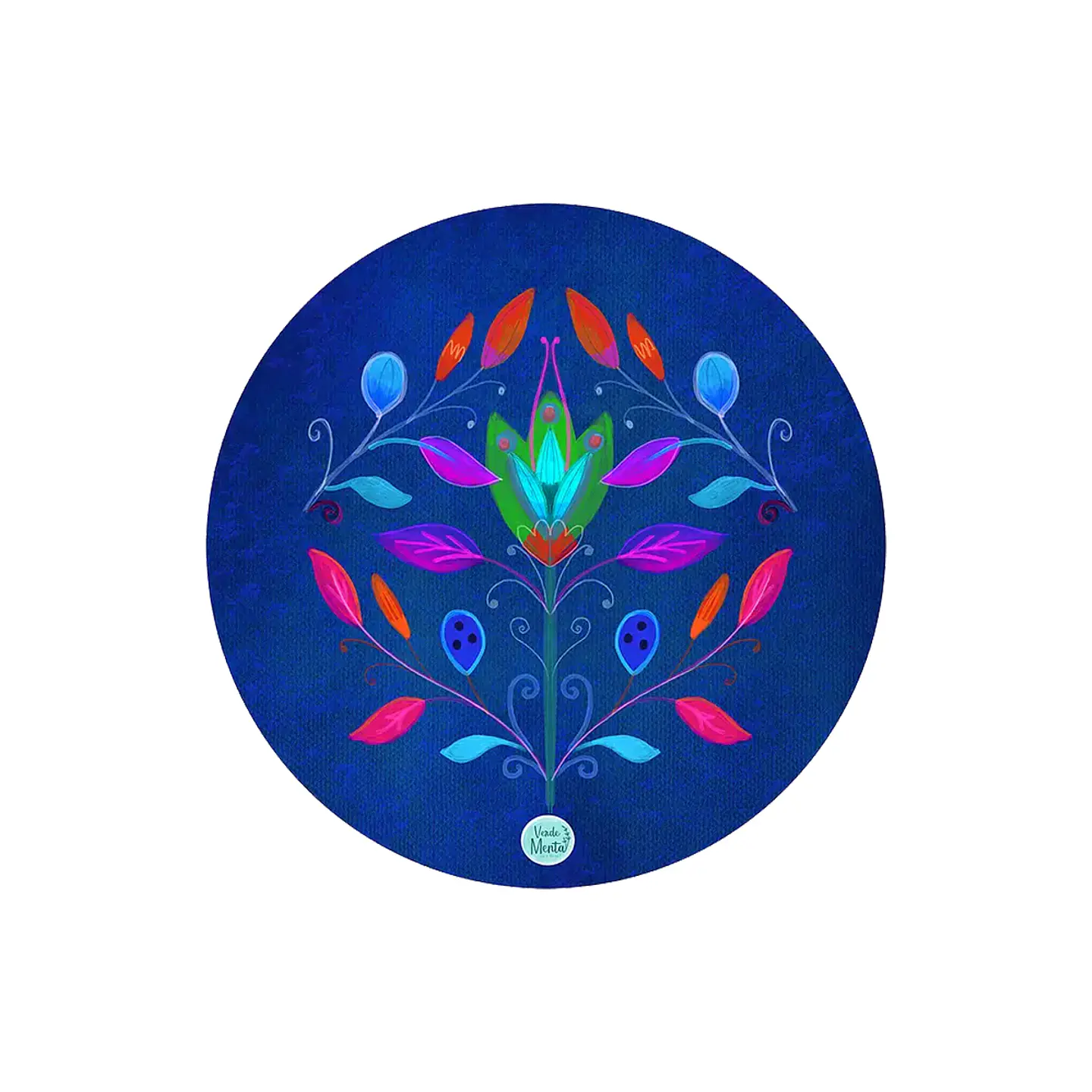 Set 6 individuales Folk Azul - Redondo 37 x 37 cm 1