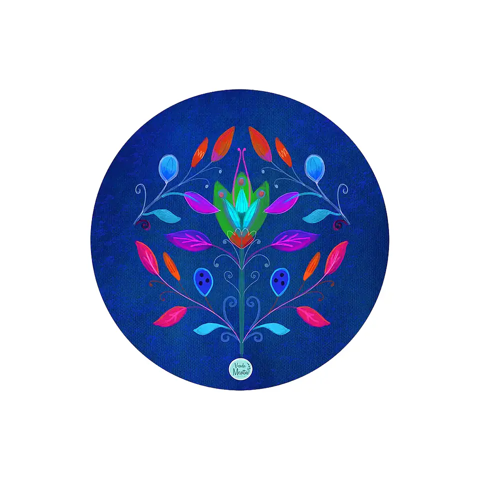 Set 6 individuales Folk Azul - Redondo 37 x 37 cm 1