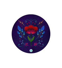 Set 6 individuales Folk Morado - Redondo 37 x 37 cm