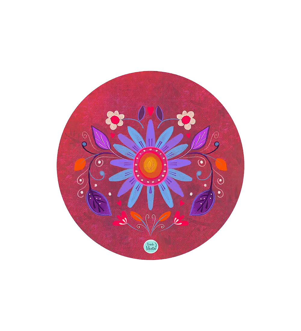 Set 6 individuales Folk Rojo - Redondo 37 x 37 cm