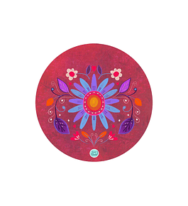 Set 6 individuales Folk Rojo - Redondo 37 x 37 cm