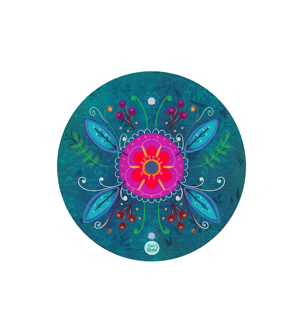 Set 6 individuales Folk Turqueza - Redondo 37 x 37 cm