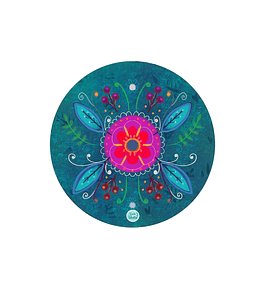 Set 6 individuales Folk Turqueza - Redondo 37 x 37 cm