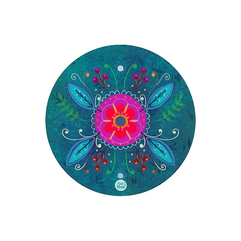 Set 6 individuales Folk Turqueza - Redondo 37 x 37 cm