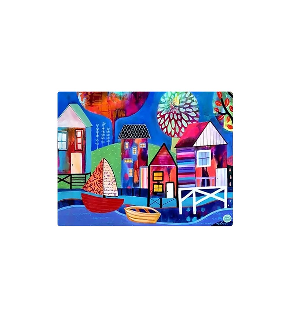 Set 8 individuales Palafitos Azul 1 Rectangular 32 x 42 cm