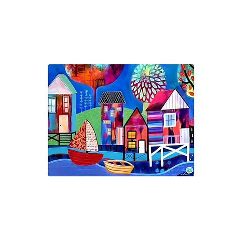 Set 8 individuales Palafitos Azul 1 Rectangular 32 x 42 cm