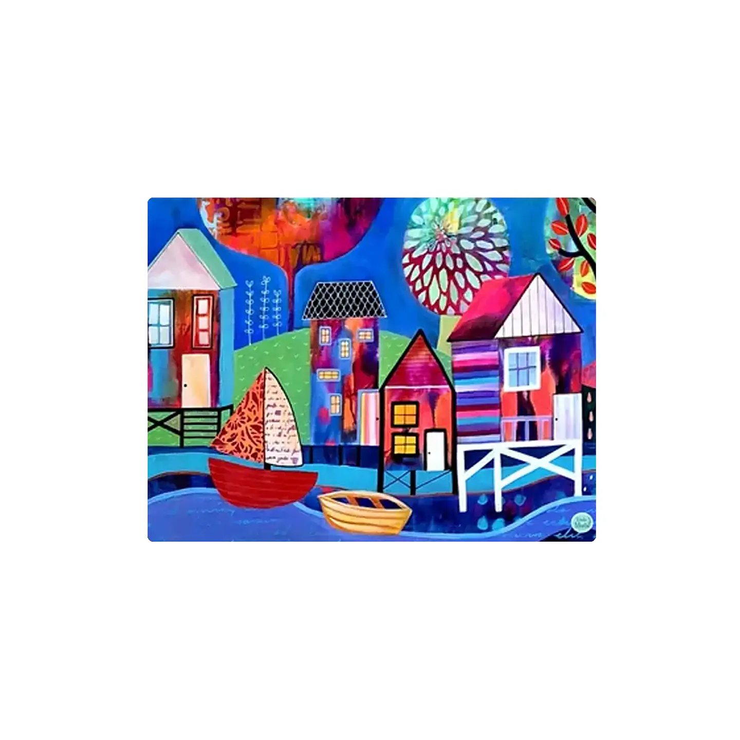 Set 8 individuales Palafitos Azul 1 Rectangular 32 x 42 cm 1