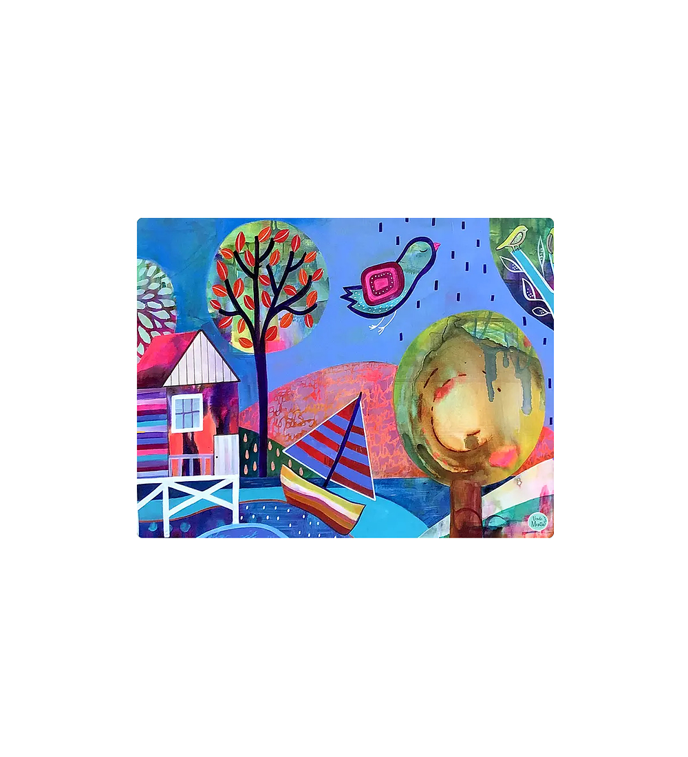 Set 8 individuales Palafitos Azul 2 Rectangular 32 x 42 cm