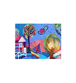 Set 8 individuales Palafitos Azul 2 Rectangular 32 x 42 cm