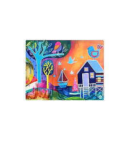 Set 8 individuales Palafitos Azul 3 Rectangular 32 x 42 cm