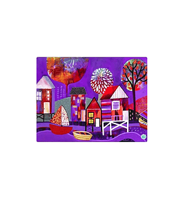 Set 8 individuales Palafitos Morado Rectangular 32 x 42 cm