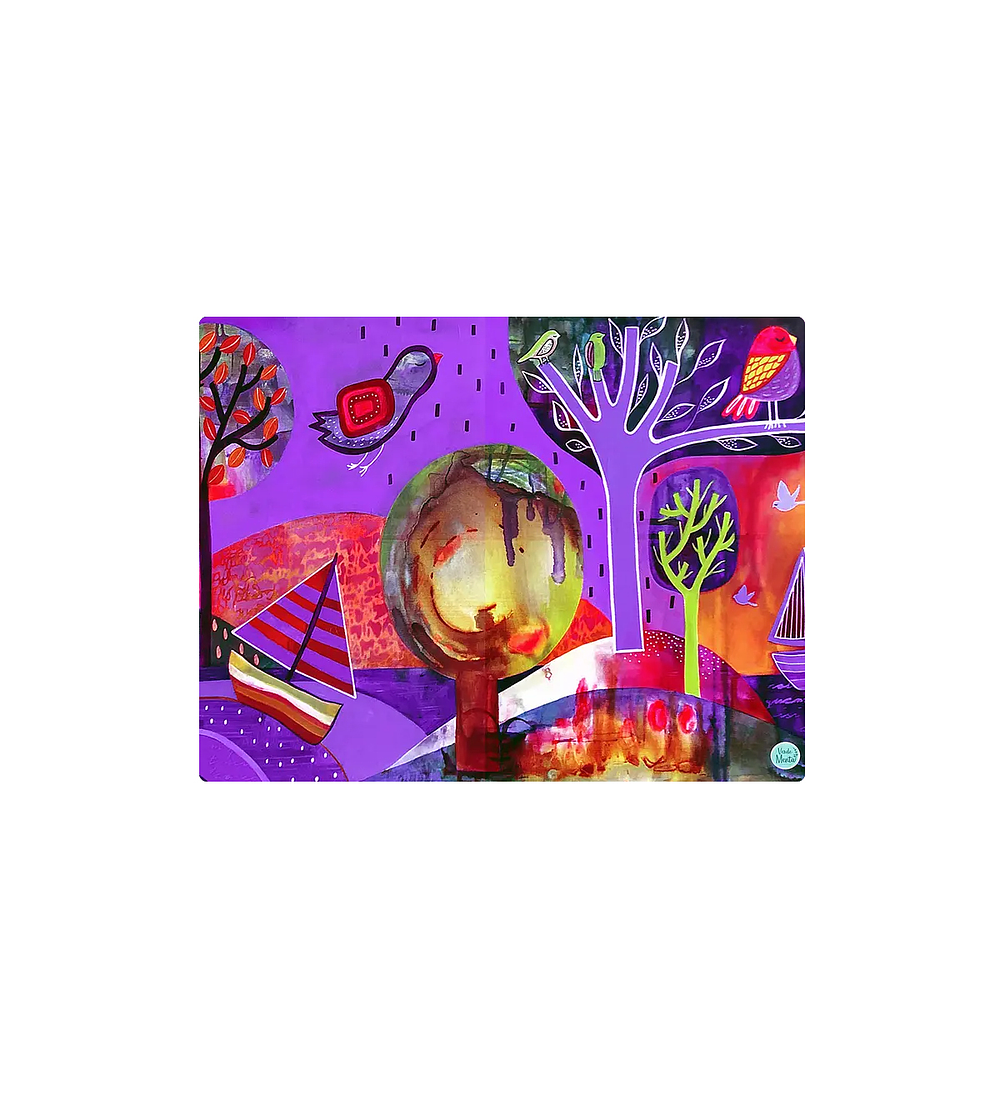 Set 8 individuales Palafitos Morado 2 Rectangular 32 x 42 cm