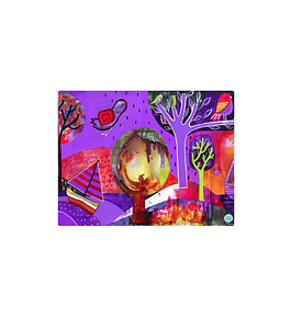 Set 8 individuales Palafitos Morado 2 Rectangular 32 x 42 cm