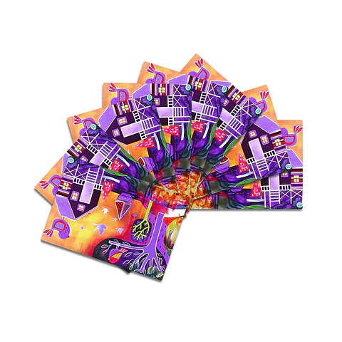 Set 8 individuales Palafitos Morado 3 Rectangular 32 x 42 cm