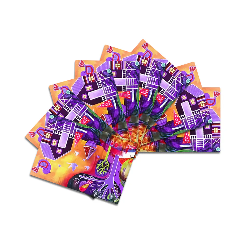 Set 8 individuales Palafitos Morado 3 Rectangular 32 x 42 cm 2
