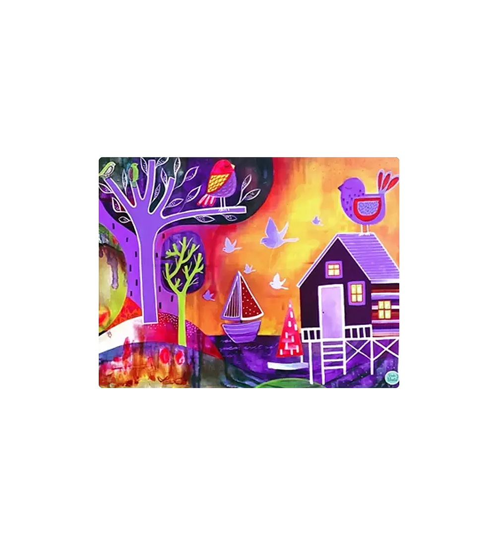 Set 8 individuales Palafitos Morado 3 Rectangular 32 x 42 cm