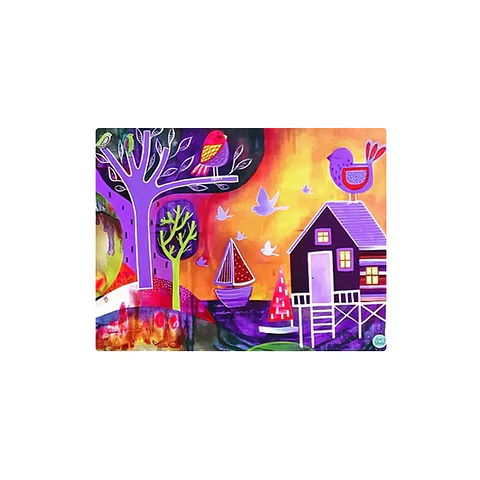 Set 8 individuales Palafitos Morado 3 Rectangular 32 x 42 cm