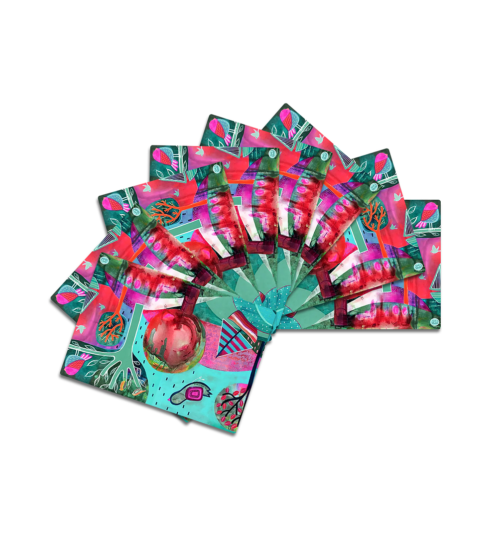 Set 8 individuales Palafitos Turquesa 2 Rectangular 32 x 42 cm