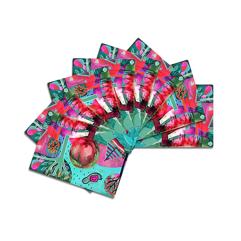 Set 8 individuales Palafitos Turquesa 2 Rectangular 32 x 42 cm
