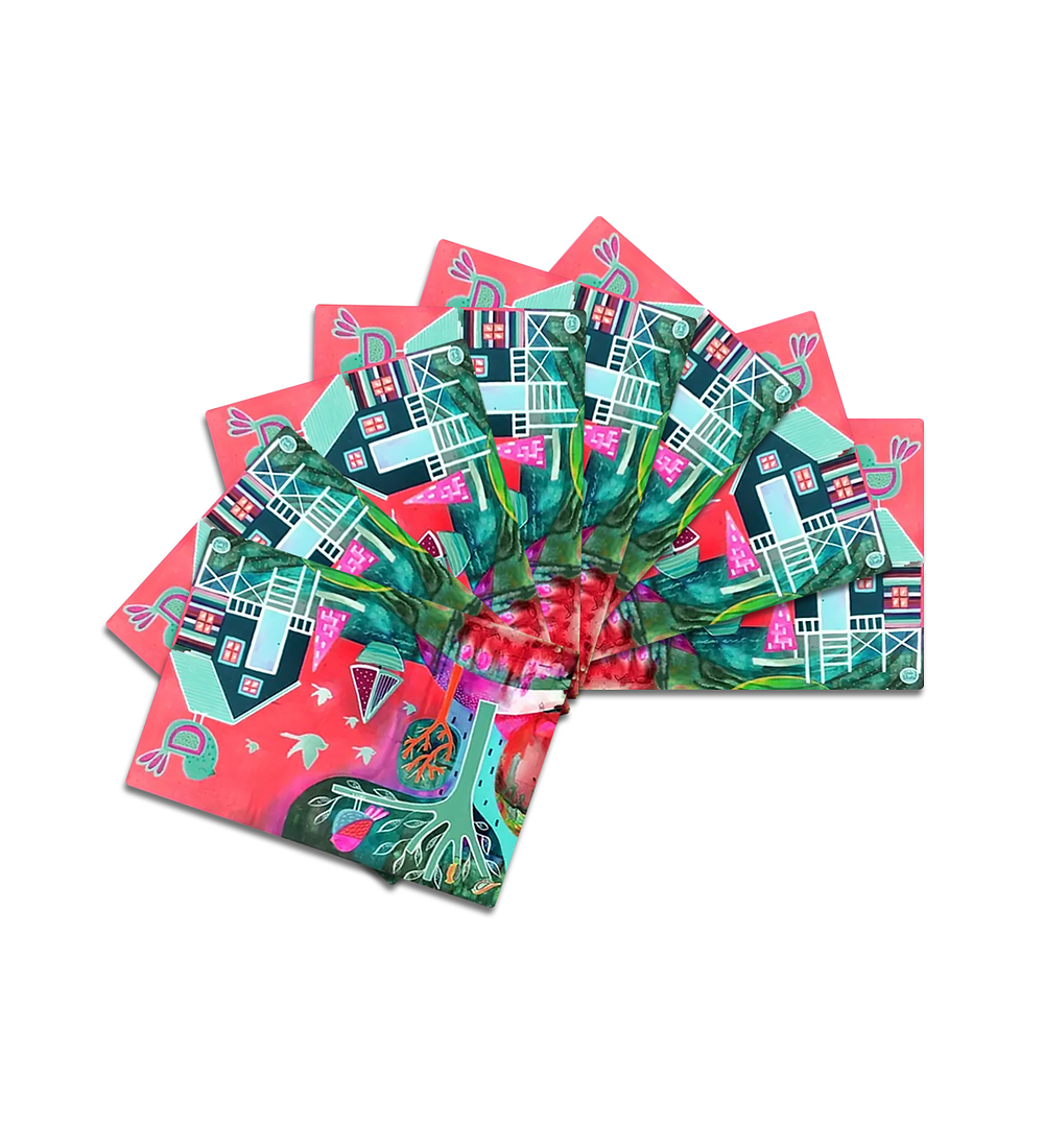 Set 8 individuales Palafitos Turquesa 3 Rectangular 32 x 42 cm