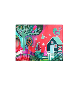 Set 8 individuales Palafitos Turquesa 3 Rectangular 32 x 42 cm