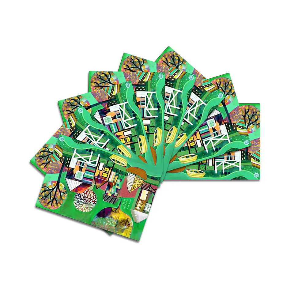 Set 8 individuales Palafitos Verde 1 Rectangular 32 x 42 cm 2