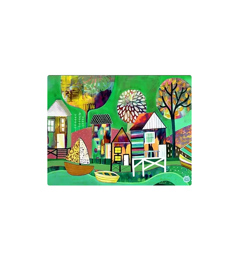 Set 8 individuales Palafitos Verde 1 Rectangular 32 x 42 cm