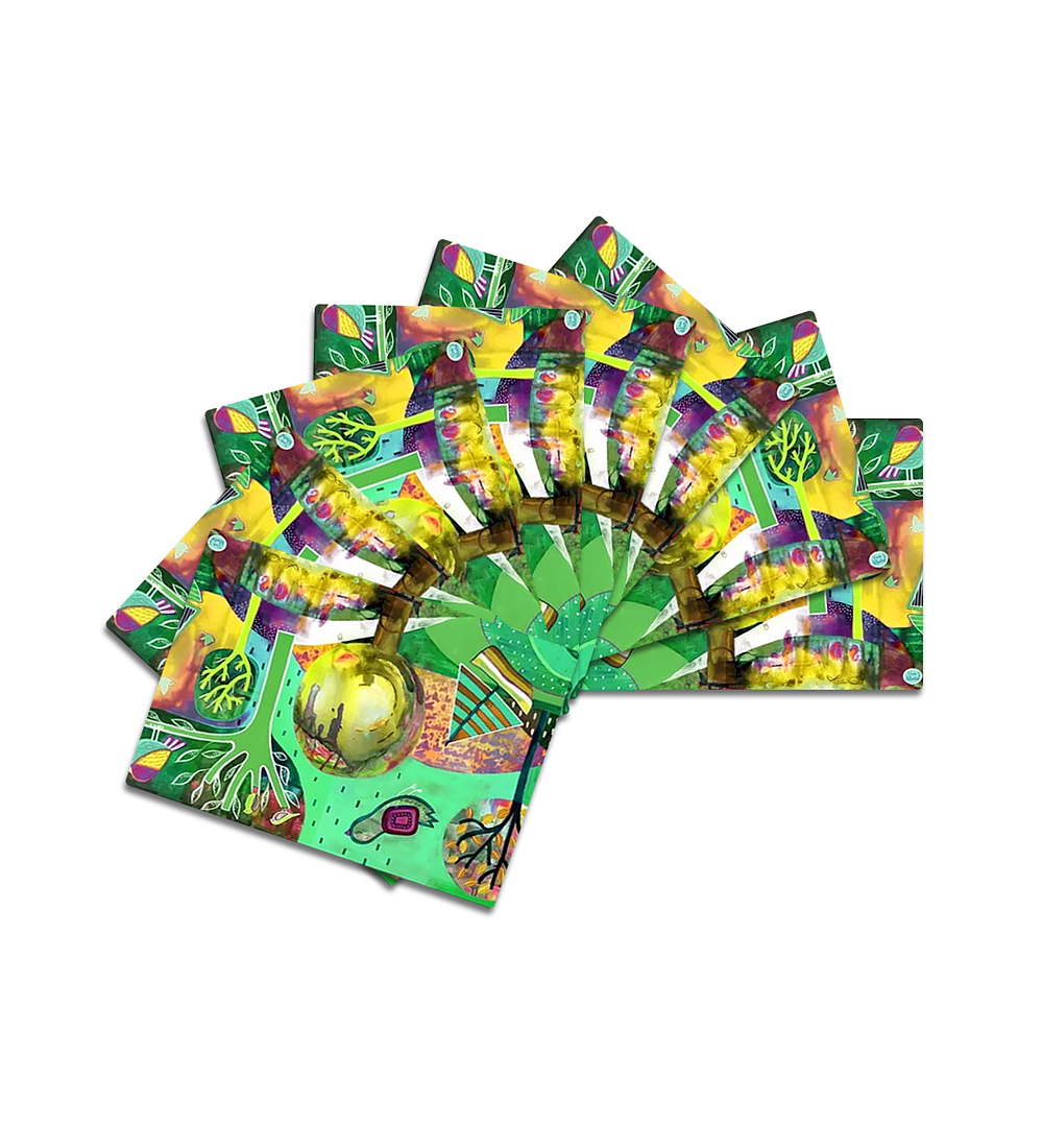 Set 8 individuales Palafitos Verde 2 Rectangular 32 x 42 cm