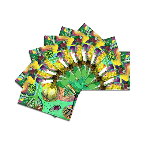 Set 8 individuales Palafitos Verde 2 Rectangular 32 x 42 cm