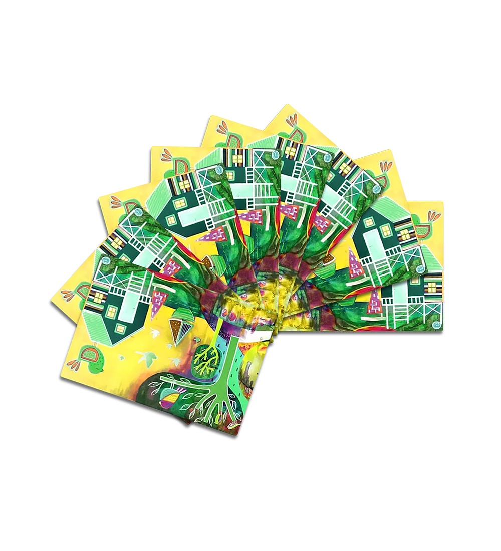 Set 8 individuales Palafitos Verde 3 Rectangular 32 x 42 cm