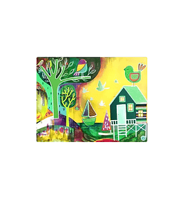 Set 8 individuales Palafitos Verde 3 Rectangular 32 x 42 cm