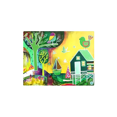 Set 8 individuales Palafitos Verde 3 Rectangular 32 x 42 cm