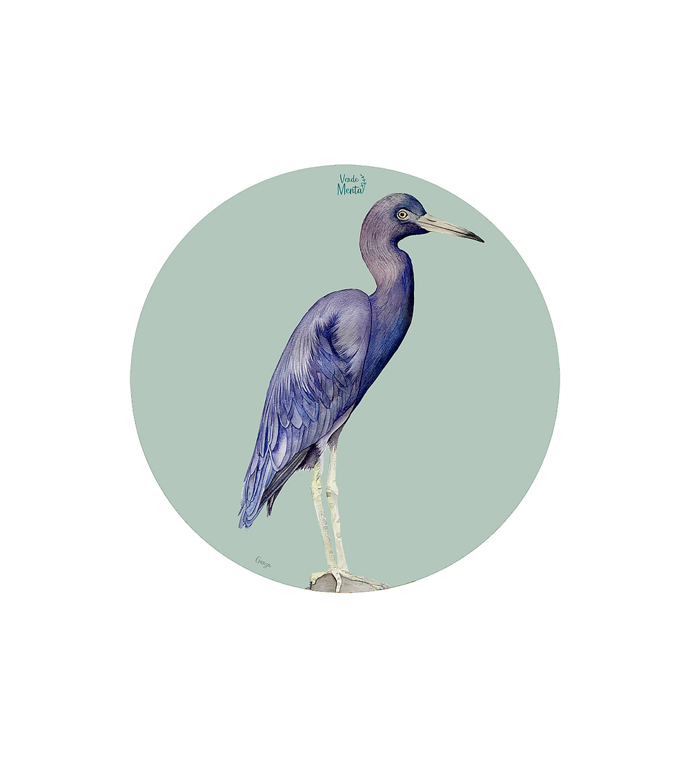 Set 6 individuales Garza Azul - Redondo 37 x 37 cm
