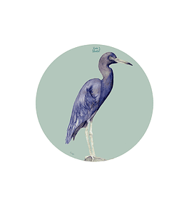 Set 6 individuales Garza Azul - Redondo 37 x 37 cm