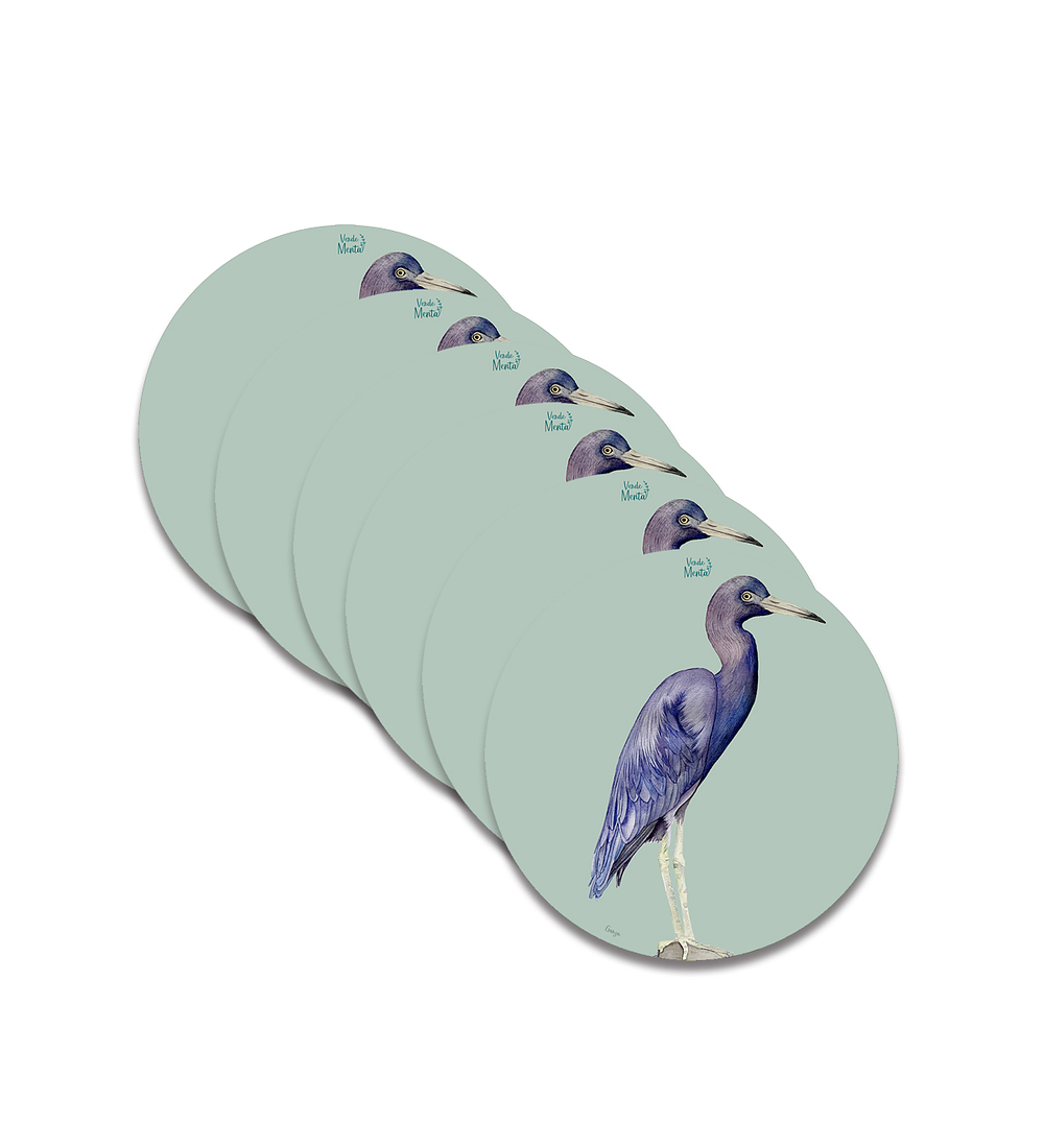 Set 6 individuales Garza Azul - Redondo 37 x 37 cm
