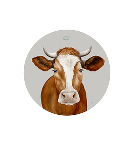 Set 6 individuales Vaca Café- Redondo 37 x 37 cm