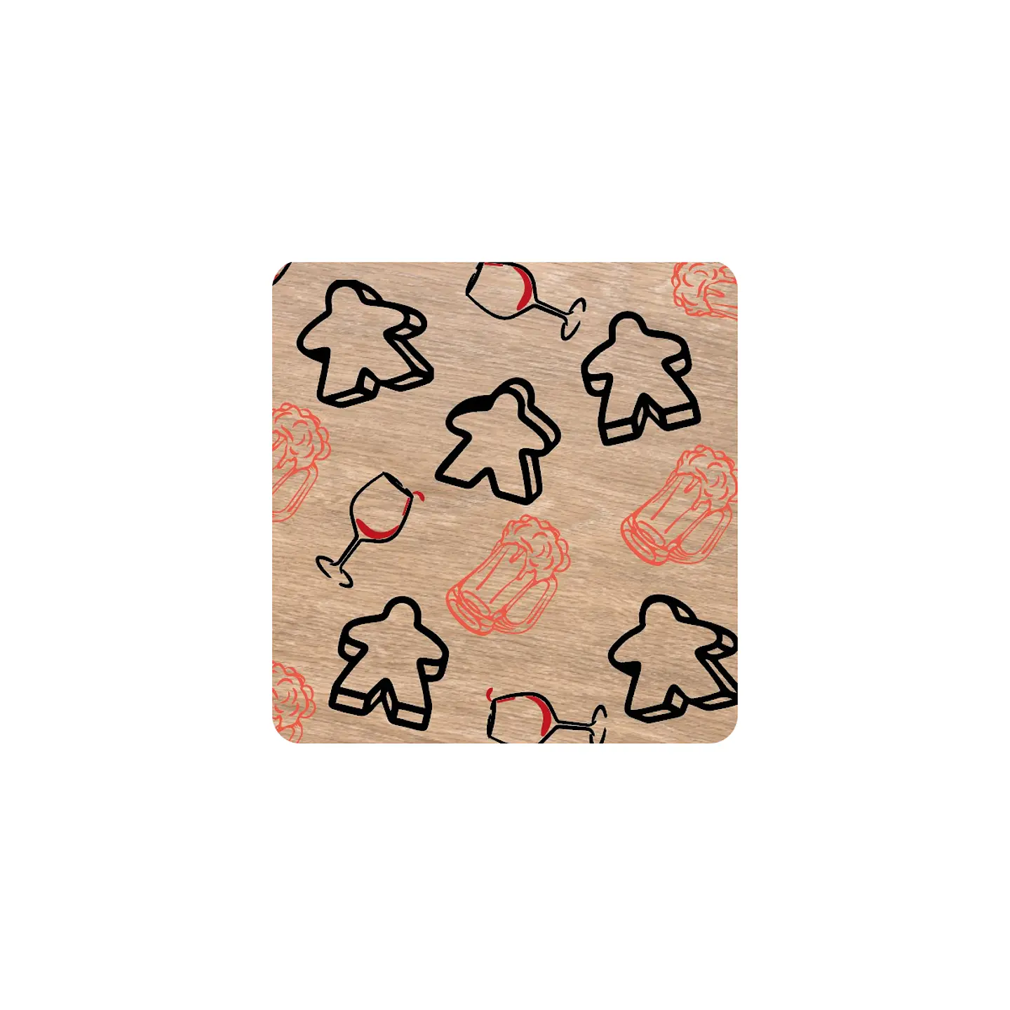 Set 6 Posavasos Meeples - 10 x 10 cms 1