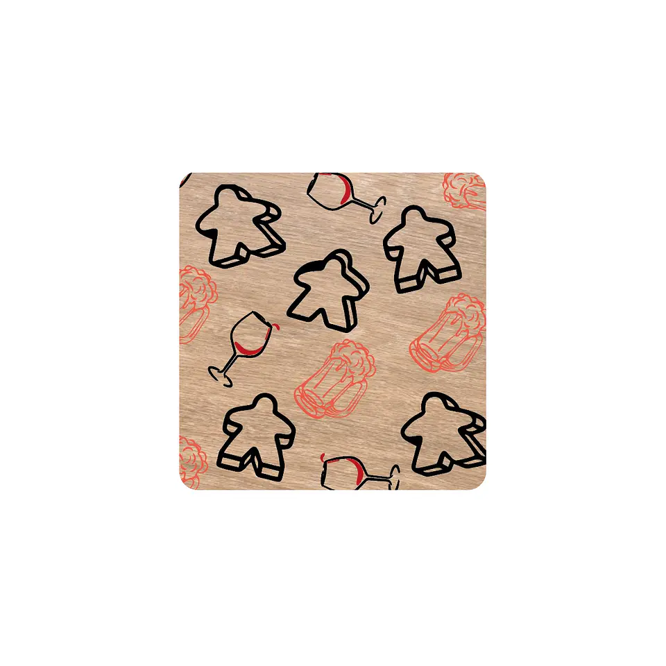 Set 6 Posavasos Meeples - 10 x 10 cms 1