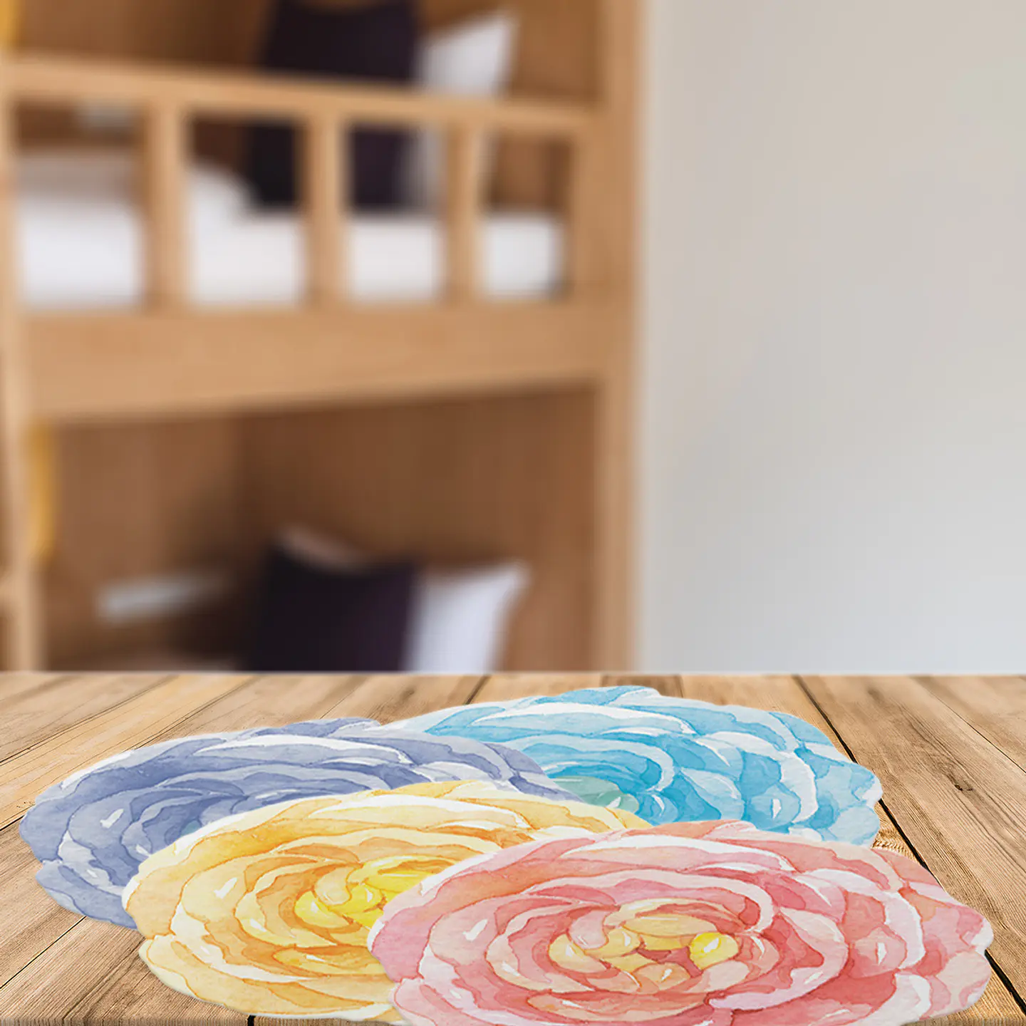 Set 6 Individuales Flor Tempo Celeste 4