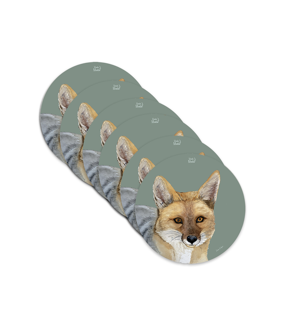 Set 6 individuales Zorro Culpeo Redondo 37 x 37 cm