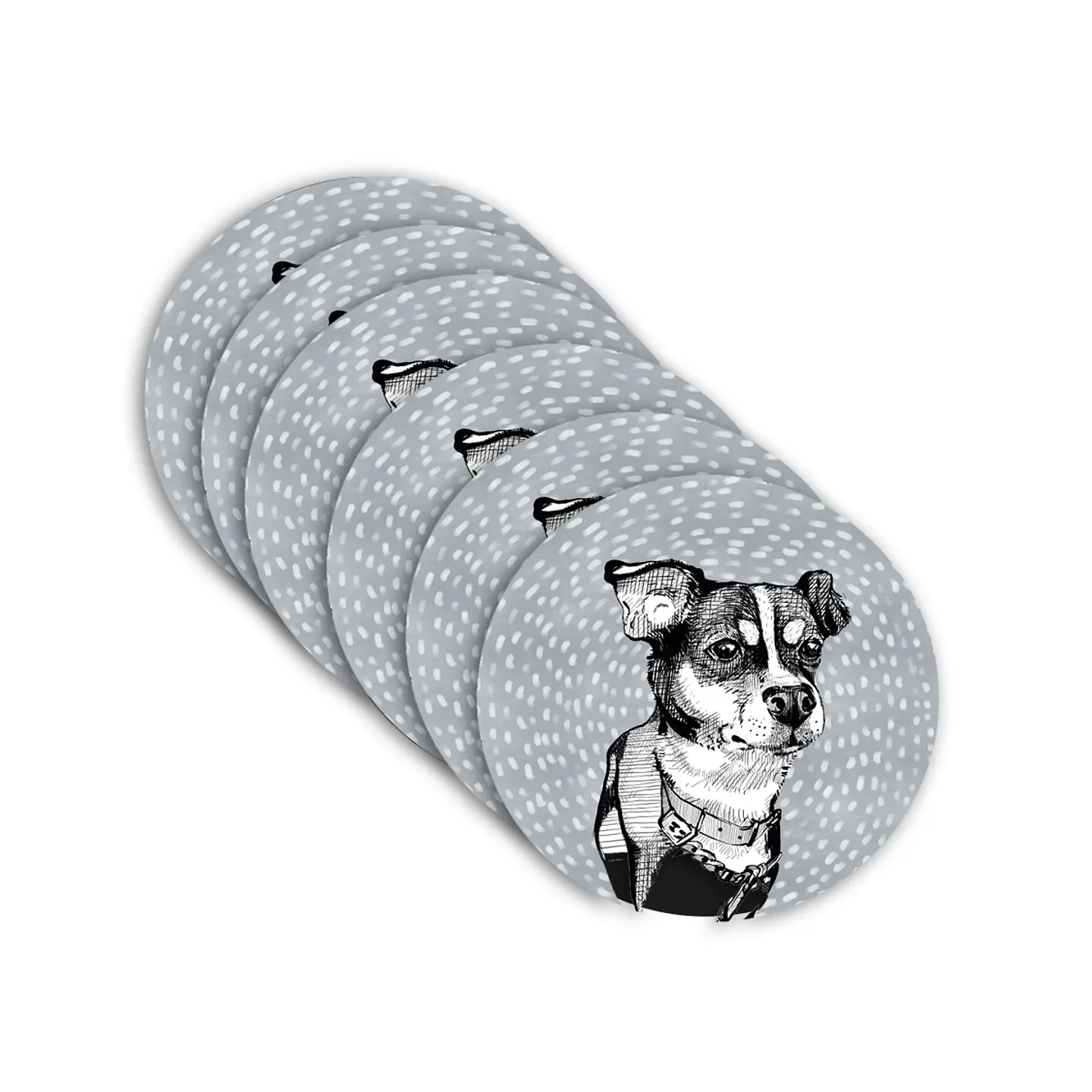 Set 6 Individuales Graba Perros Max Redondos 1