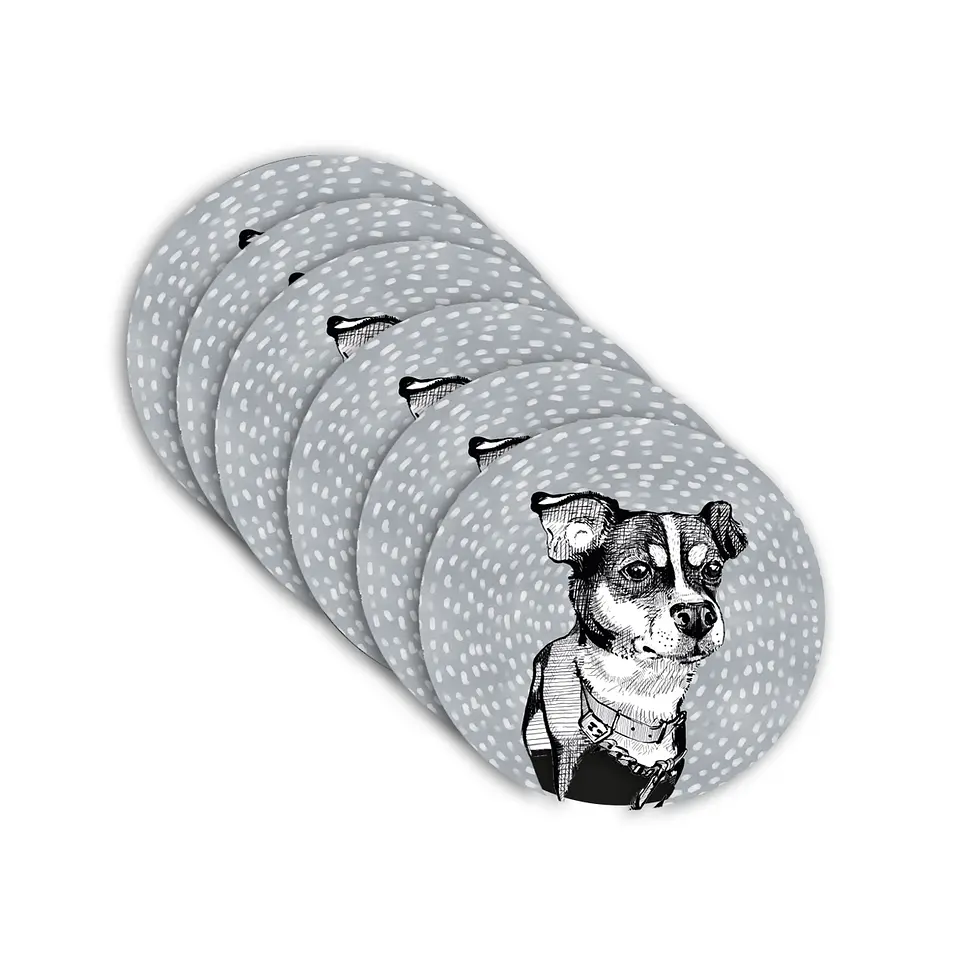 Set 6 Individuales Graba Perros Max Redondos 1