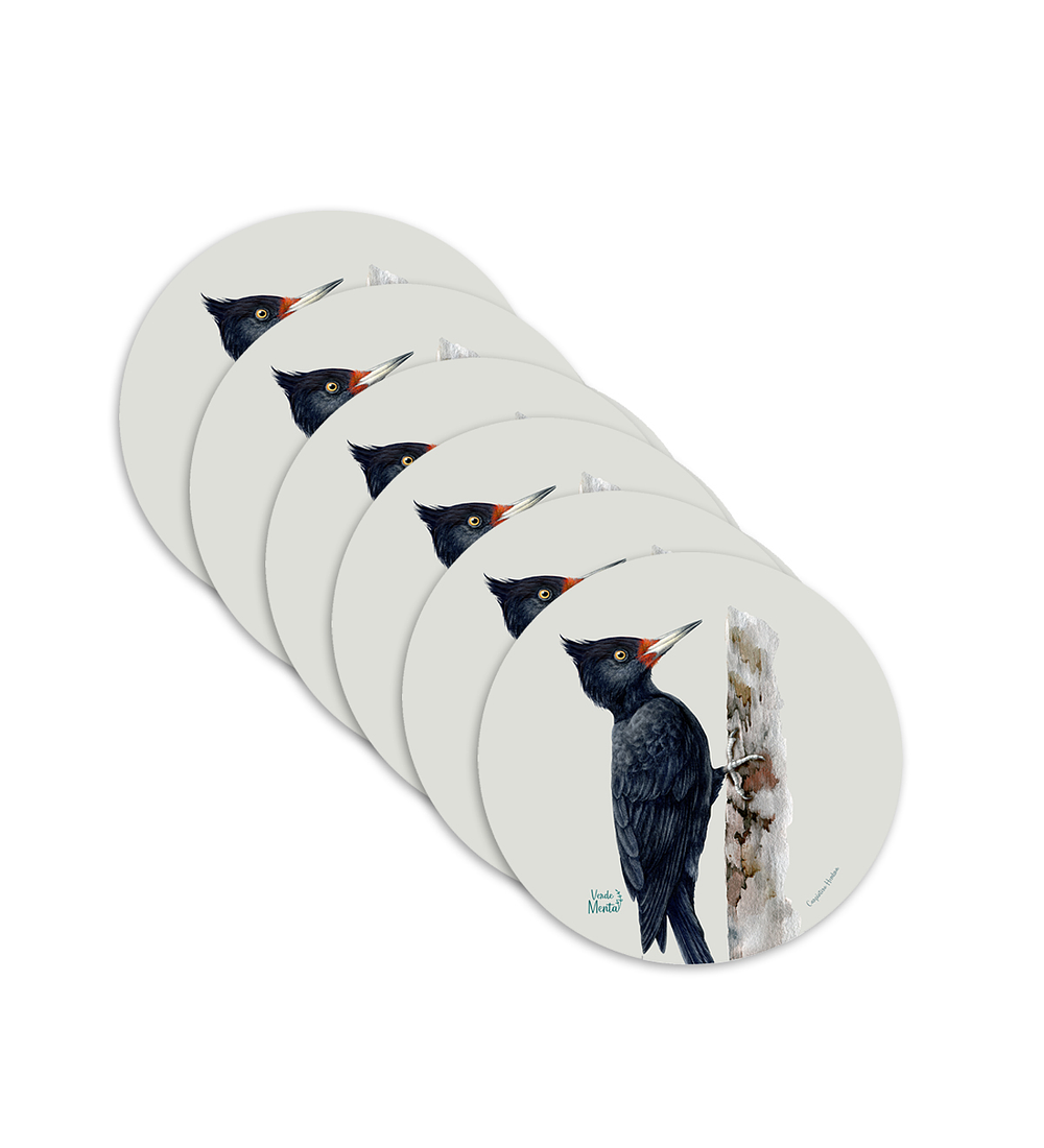 Set 6 individuales Carpintero Hembra - Redondo 37 x 37 cm