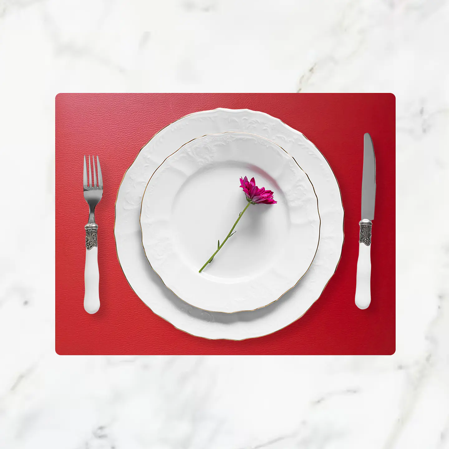 Set 4 Individuales De Mesa Ecocuero Warrior Rojo 1