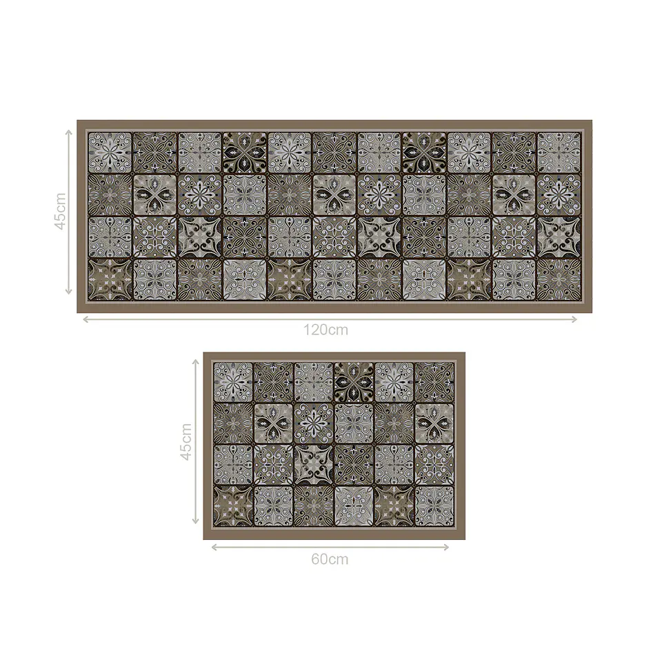 Set 2 Alfombras de Cocina Ultra Delgada Baldosa Ligure 4